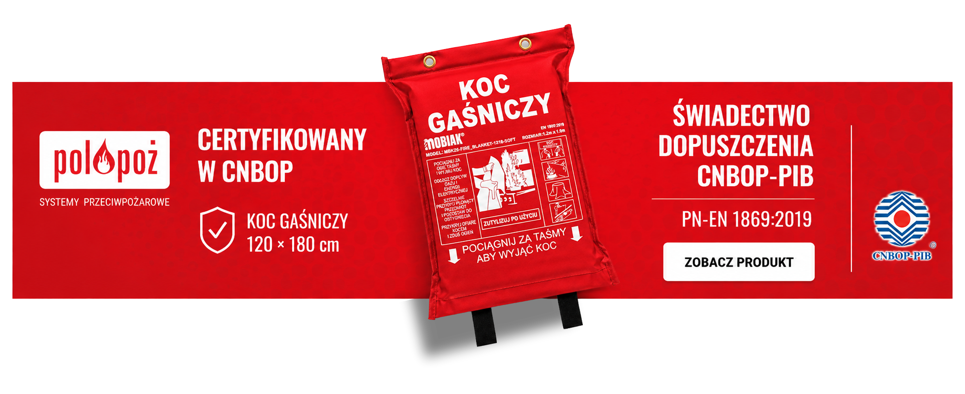 Koc gaśniczy 120x180 cm CNBOP